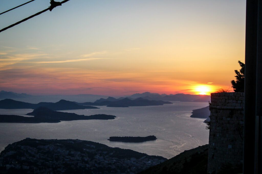 Mount Srd cable car views Dubrovnik Croatia