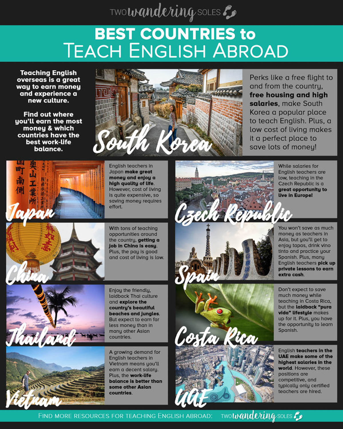 10个最好的海外英语教学国家信息图