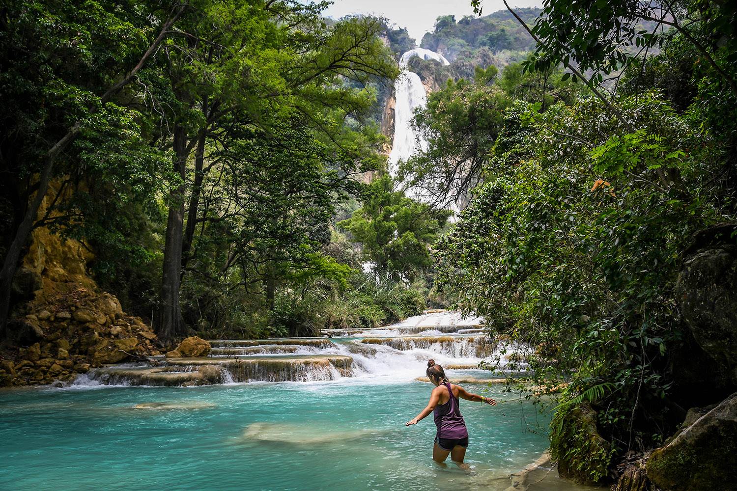 El Chiflon瀑布墨西哥日之旅新娘面纱行走