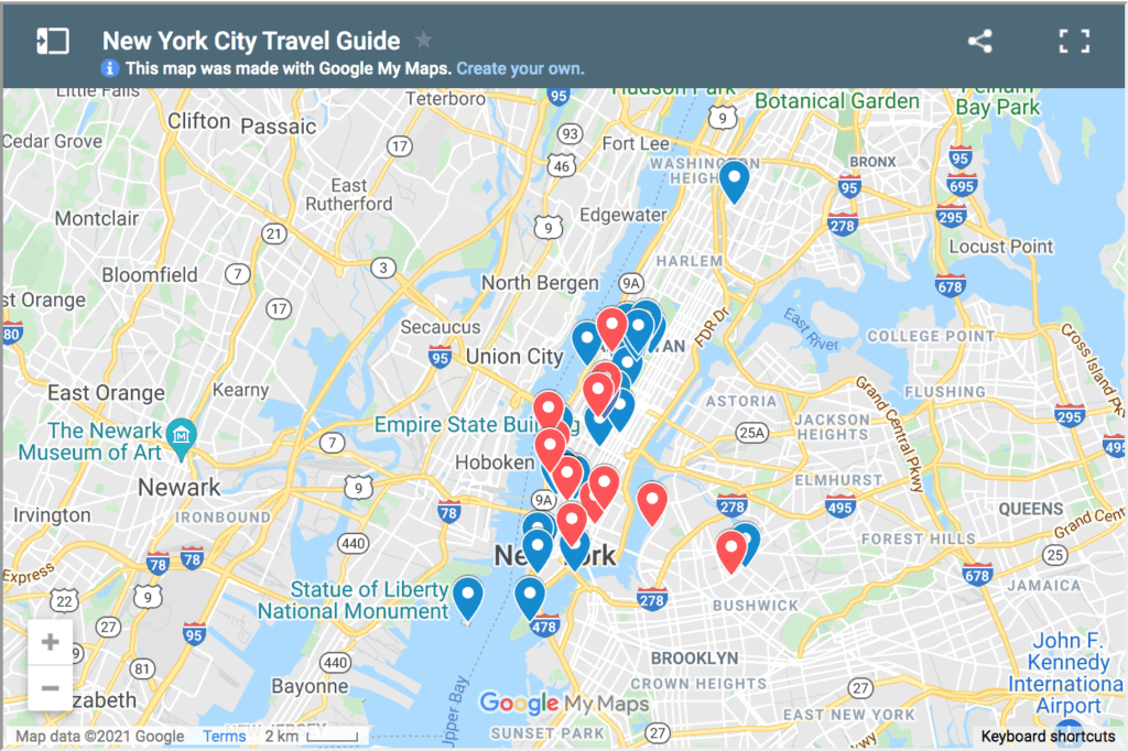 纽约市必做之事地图