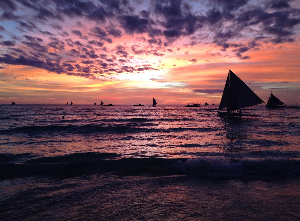 日落菲律宾长滩岛