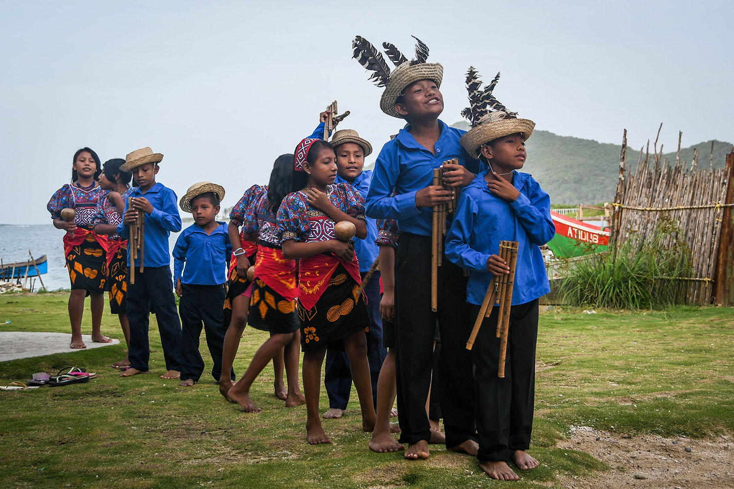 圣布拉斯群岛巴拿马到哥伦比亚库纳儿童舞蹈