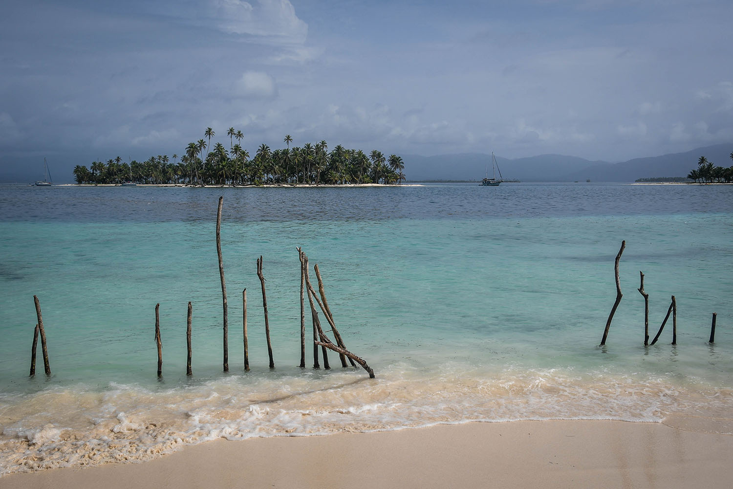 圣布拉斯群岛巴拿马到哥伦比亚清澈的海水