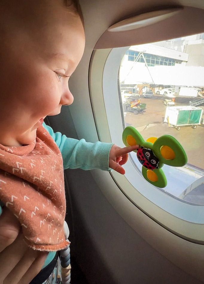婴儿飞机吸力旋转玩具