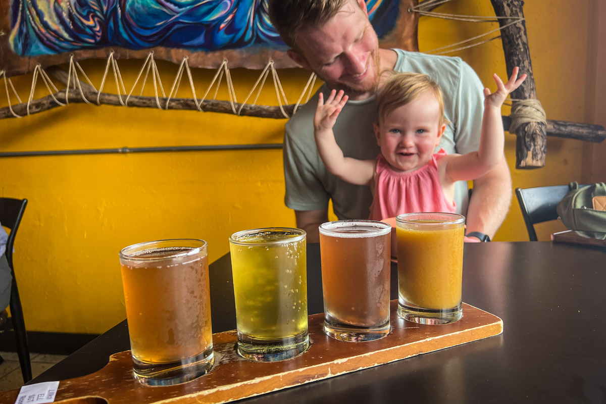 The Booch Bar kombucha flight Hilo Hawaii